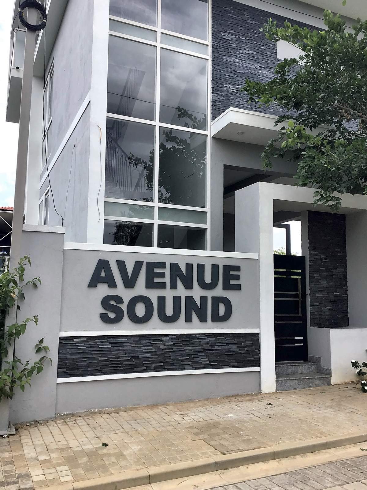 Avenue Sound sign at the entrance of the Devanahalli experience centre, Godrej Reserve, Bangalore