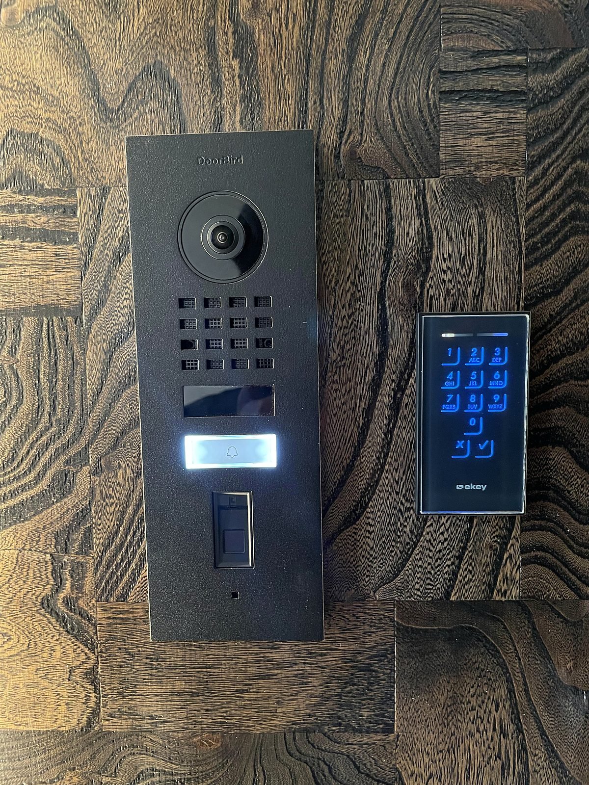 Video door phone with keypad at the main entrance of a smart home