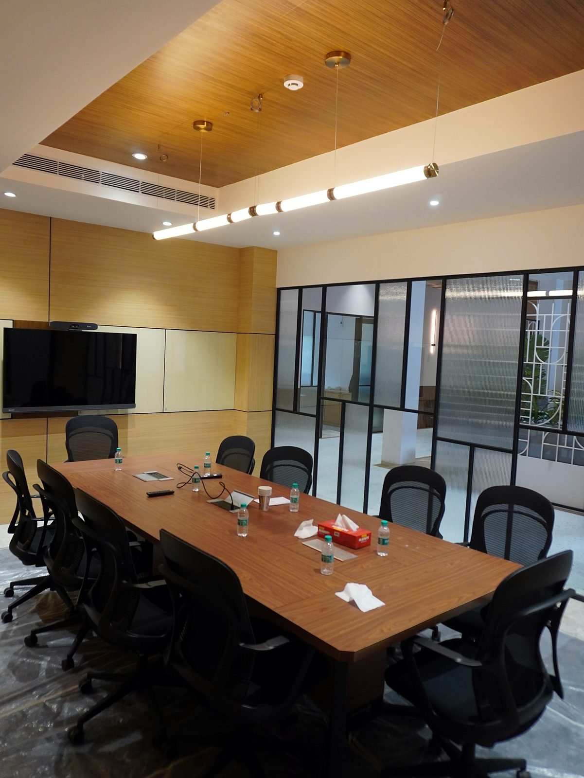 Boardroom table and display in a Parel office