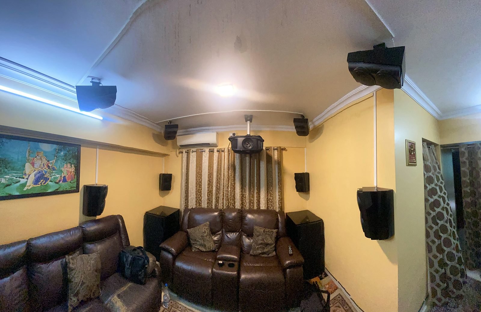 Ceiling height speakers in a 7.4.4 home theatre, Navi Mumbai
