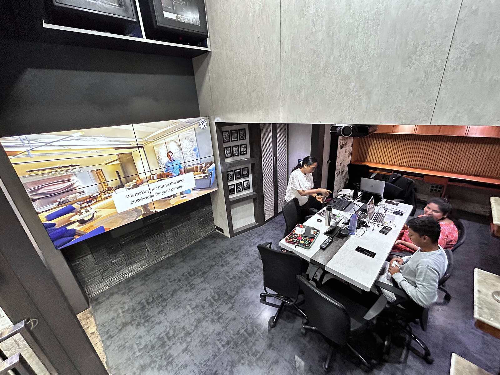 Smart conference room with large display at the Avenue Sound Seawoods experience centre