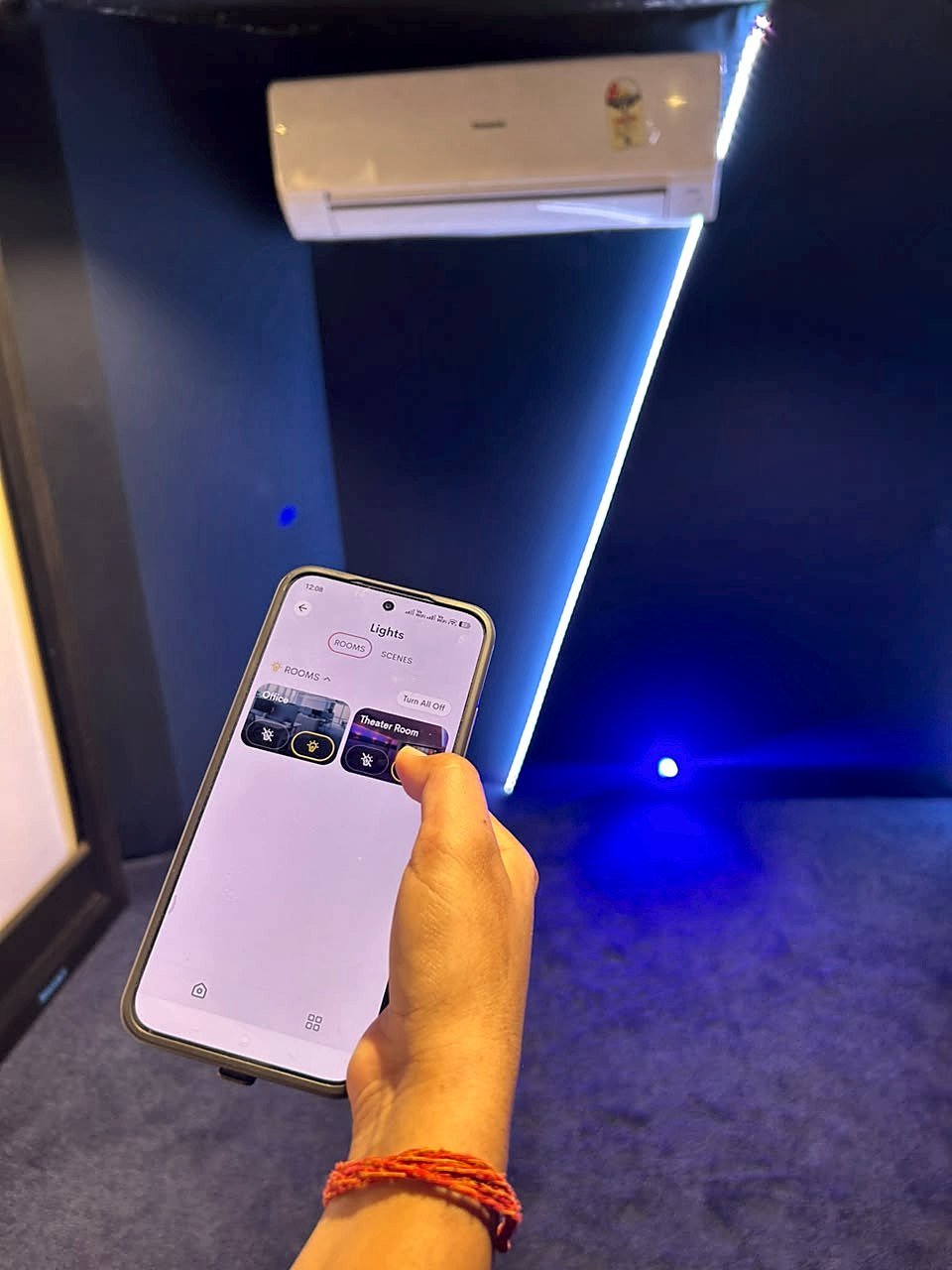 Controlling theatre room lighting from a phone app at Avenue Sound Seawoods